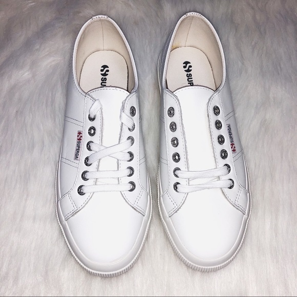 Superga Shoes - New Superga 2750 FGLU White Leather Sneaker
